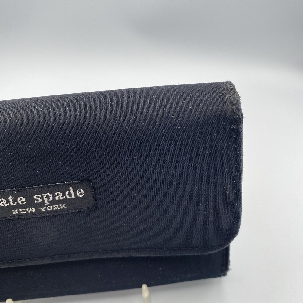 Kate Spade New York Tri-Fold Wallet Black With Silver Hardware - Picture 11 of 12